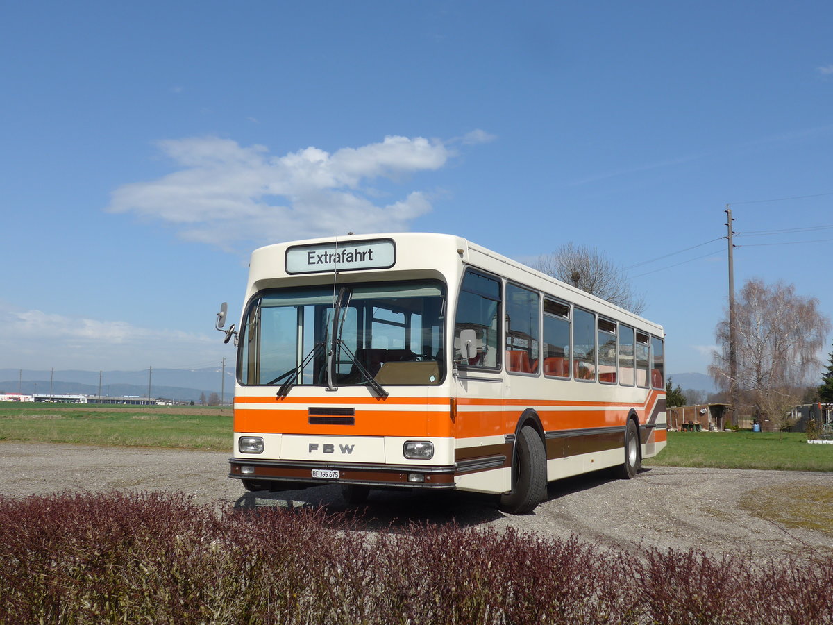 (190'054) - Wegmller, Mnsingen - BE 399'675 - FBW/R&J (ex Bamert, Wollerau) am 7. April 2018 in Lyssach, Museum Lorenz