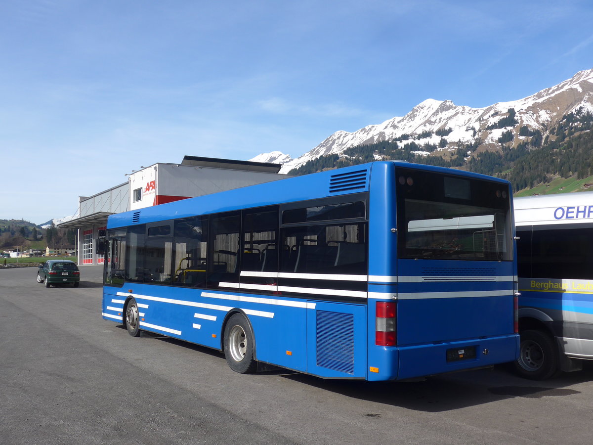 (190'102) - AFA Adelboden - Nr. 56 - MAN/Gppel am 14. April 2018 in Frutigen, Garage