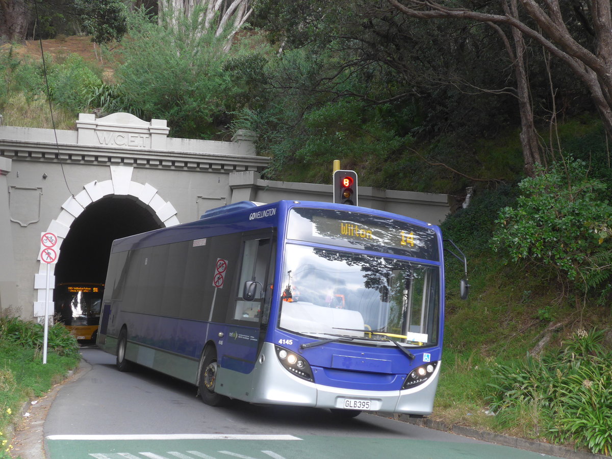 (191'779) - GO Wellington - Nr. 4145/GLB395 - Alexander Dennis/KiwiBus am 27. April 2018 in Wellington, Hataitai Bus Tunnel