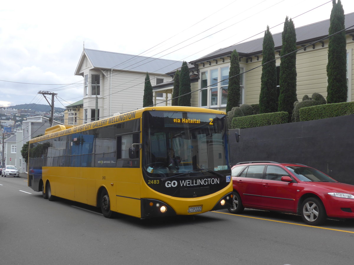 (191'805) - GO Wellington - Nr. 2483/CTP222 - MAN/Designline am 27. April 2018 in Wellington