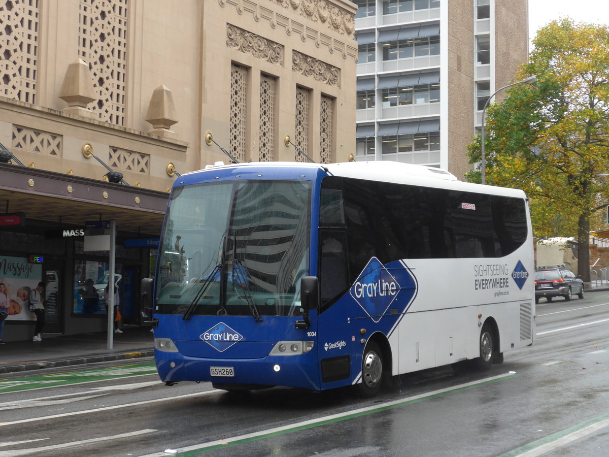 (192'080) - Tranzit Coachlines, Auckland - Nr. 1034/GSH260 - MAN/Coach Design (ex Johnston's, Auckland Nr. 544) am 30. April 2018 in Auckland