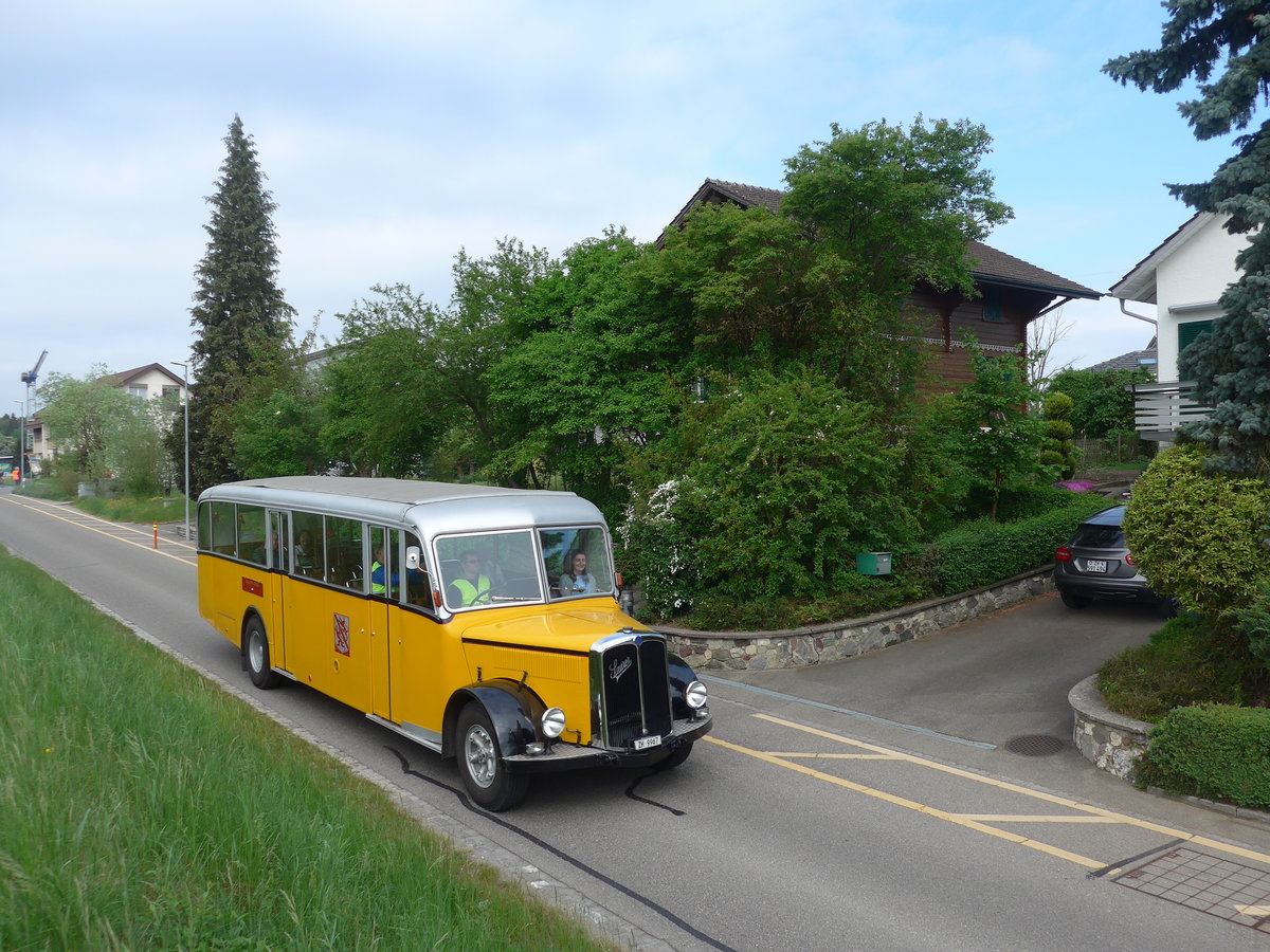 (192'426) - Wegmller, Attikon - ZH 9967 - Saurer/Hess (ex P 24'531; ex P 1375) am 5. Mai 2018 in Attikon, Bahnstrasse