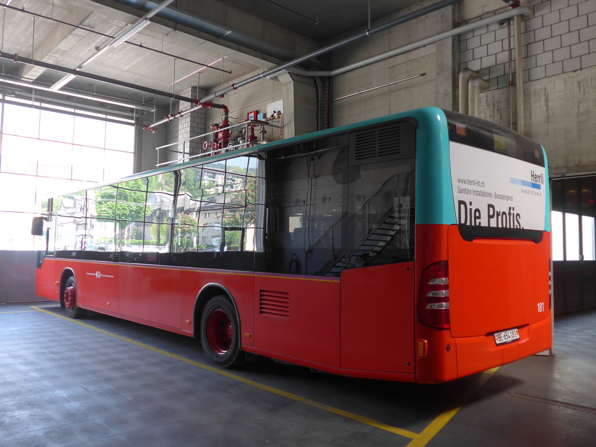 (192'821) - VB Biel - Nr. 181/BE 654'181 - Mercedes am 6. Mai 2018 in Biel, Depot