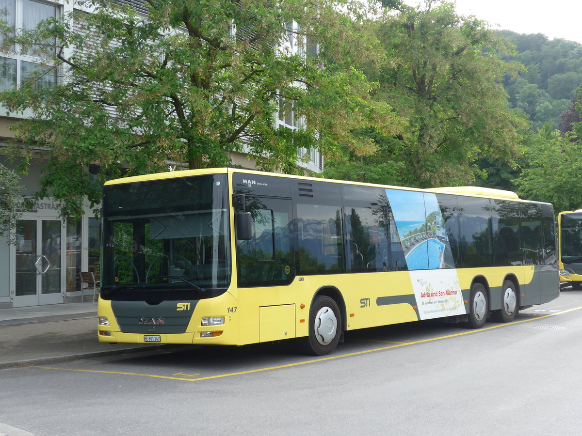 (193'623) - STI Thun - Nr. 147/BE 801'147 - MAN am 28. Mai 2018 bei der Schifflndte Thun