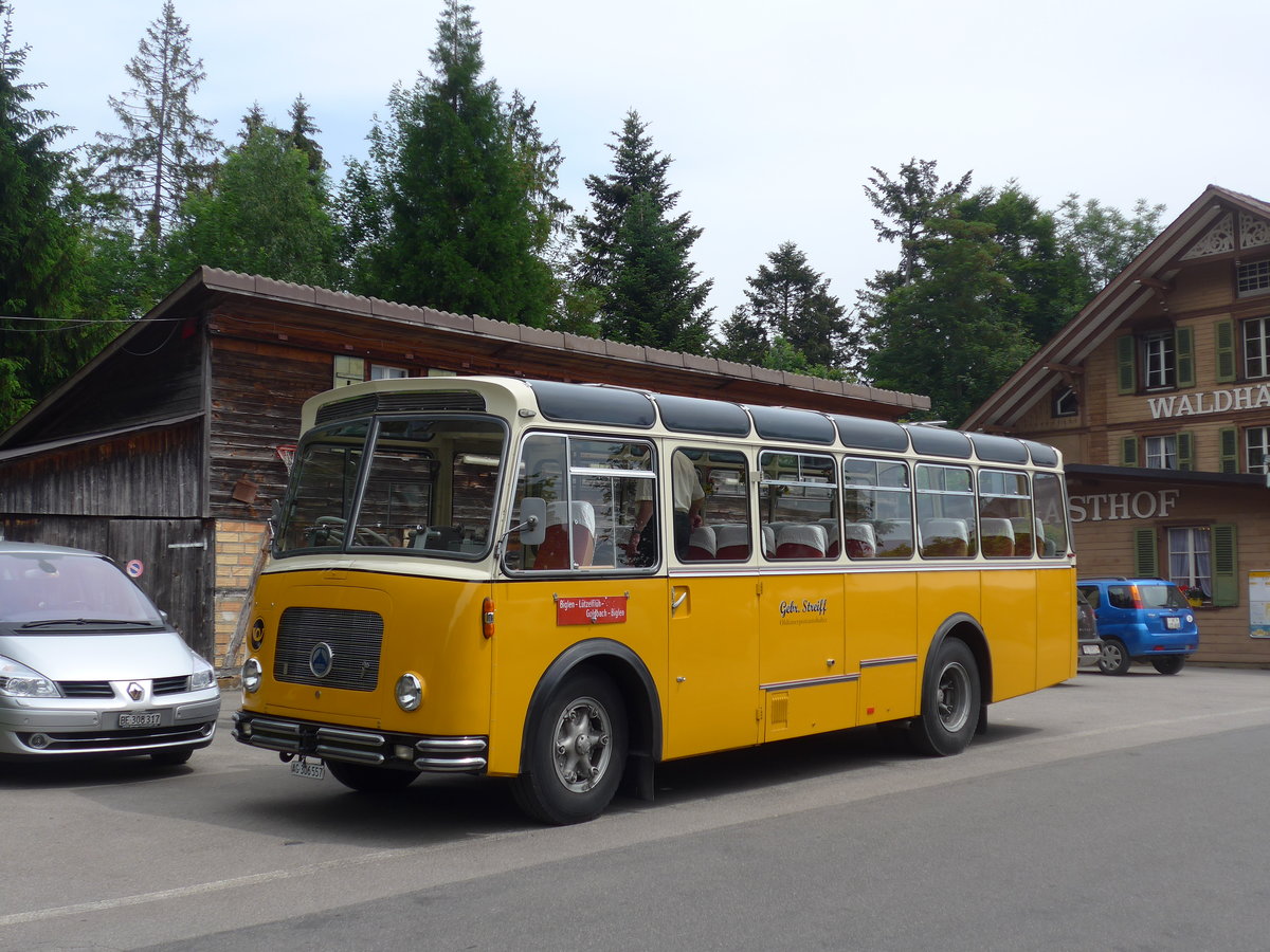 (193'686) - Streiff, Gelterkinden - AG 306'557 - Saurer/Gangloff (ex Oldie-Tours Zrisee, Wollerau; ex OTAG, Wald; ex Leibundgut, Obergoldbach; ex Krebs, Belpberg) am 3. Juni 2018 in Waldhusern, Kurhaus