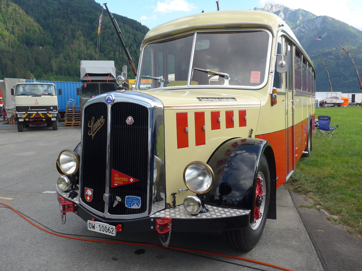 (194'312) - Imfeld, Sachseln - OW 10'062 - Saurer/Tscher (ex Ltscher, Neuheim) am 23. Juni 2018 in Interlaken, Flugplatz