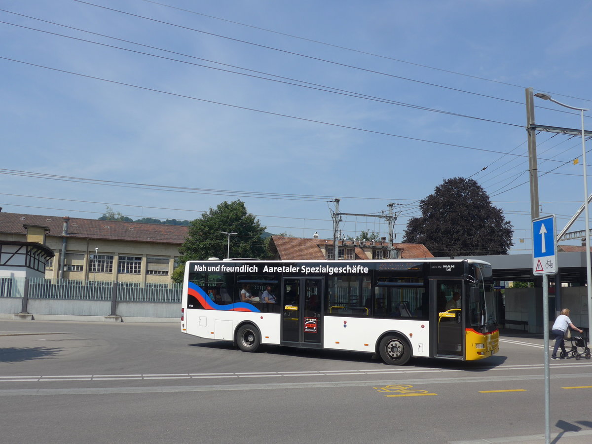 (194'505) - Lengacher, Wichtrach - Nr. 6/BE 382'422 - MAN/Gppel am 2. Juli 2018 beim Bahnhof Mnsingen