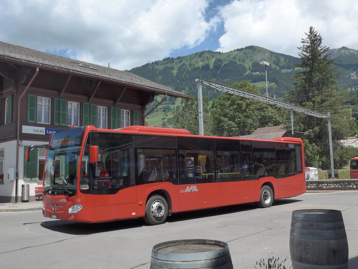 (194'693) - AFA Adelboden - Nr. 54/BE 611'056 - Mercedes am 9. Juli 2018 beim Bahnhof Lenk