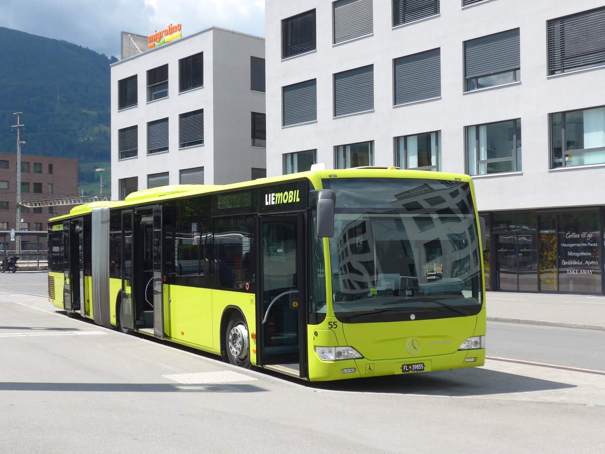 (194'847) - Aus Liechtenstein: LBA Vaduz - Nr. 55/FL 39'855 - Mercedes am 15. Juli 2018 beim Bahnhof Sargans