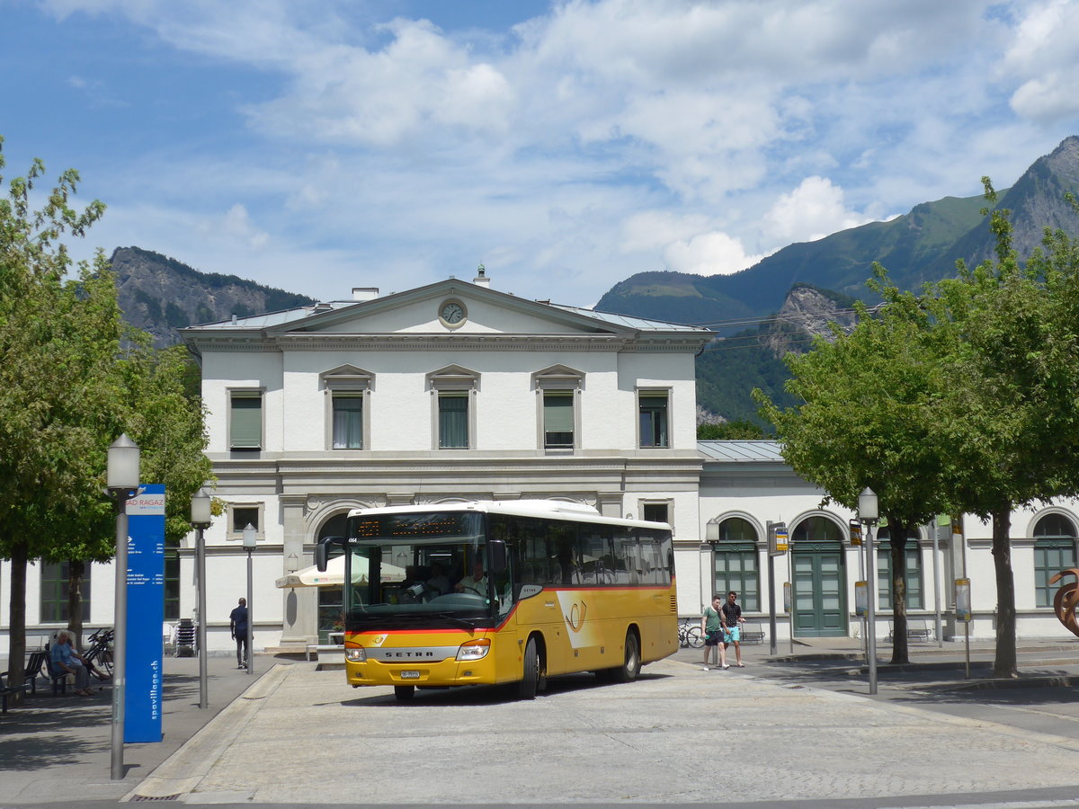 (194'866) - Gessinger, Bad Ragaz - SG 75'114 - Setra (ex Riederer, St. Margrethenberg) am 15. Juli 2018 beim Bahnhof Bad Ragaz