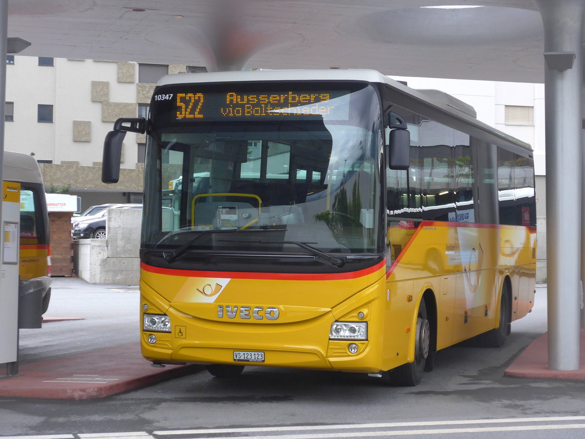 (194'912) - BUS-trans, Visp - VS 123'123 - Iveco am 21. Juli 2018 beim Bahnhof Visp