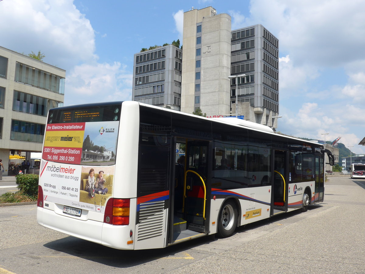 (195'127) - Voegtlin-Meyer, Brugg - Nr. 113/AG 17'778 - MAN am 23. Juli 2018 beim Bahnhof Brugg