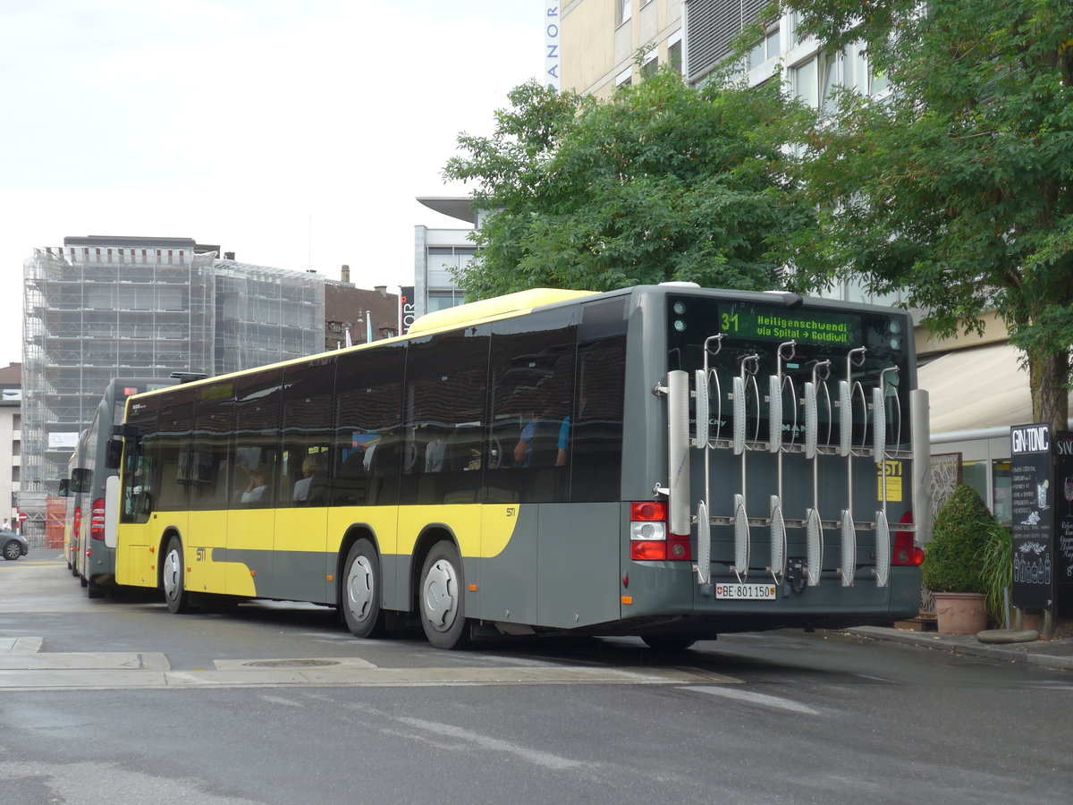 (195'227) - STI Thun - Nr. 150/BE 801'150 - MAN am 28. Juli 2018 beim Bahnhof Thun