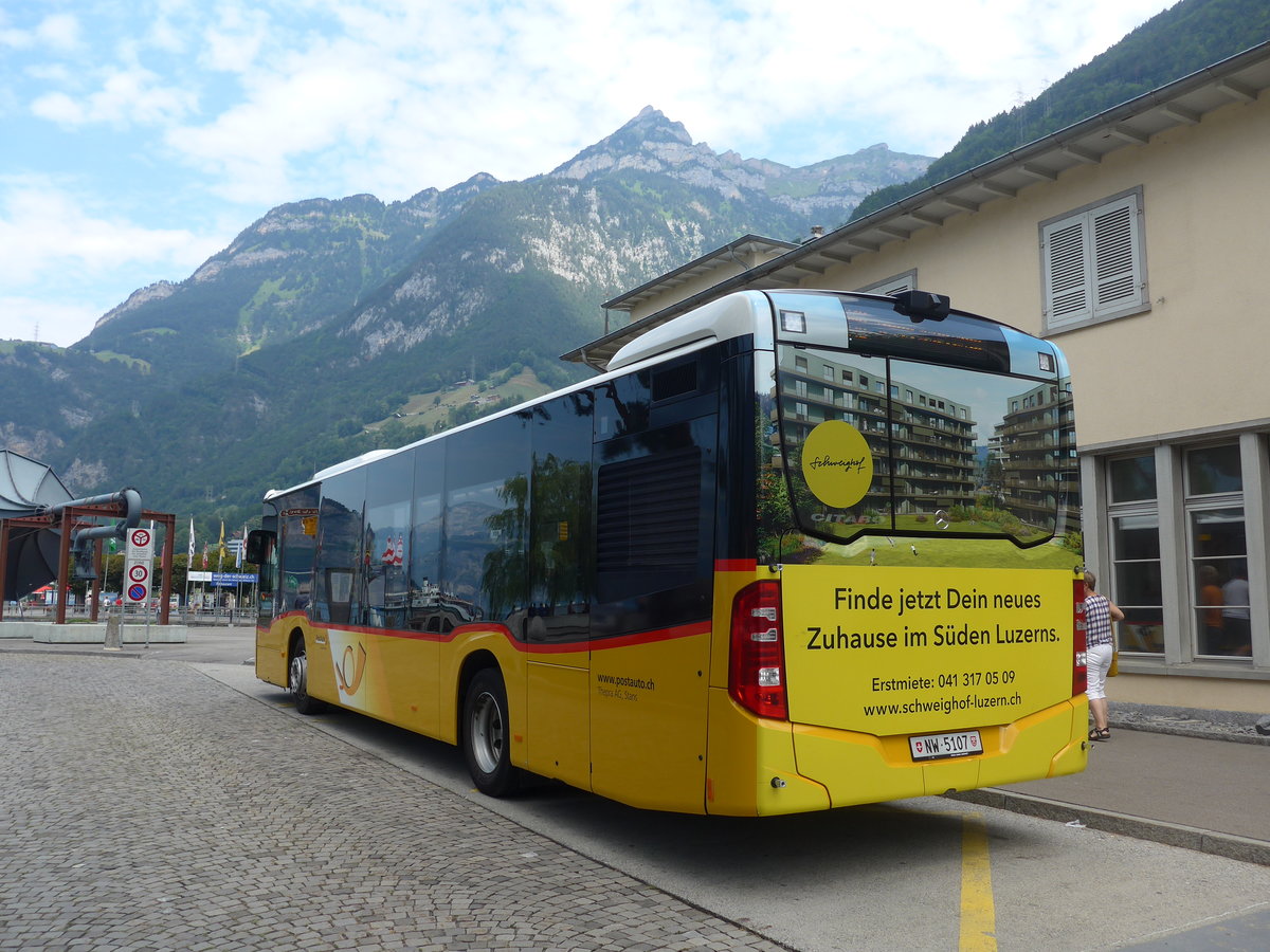 (195'451) - Thepra, Stans - Nr. 12/NW 5107 - Mercedes am 1. August 2018 beim Bahnhof Flelen