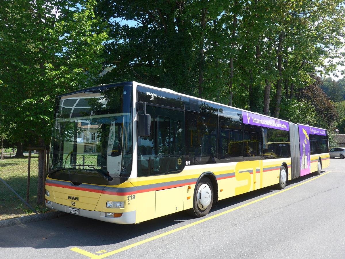 (195'836) - STI Thun - Nr. 119/BE 700'119 - MAN am 15. August 2018 bei der Schifflndte Thun