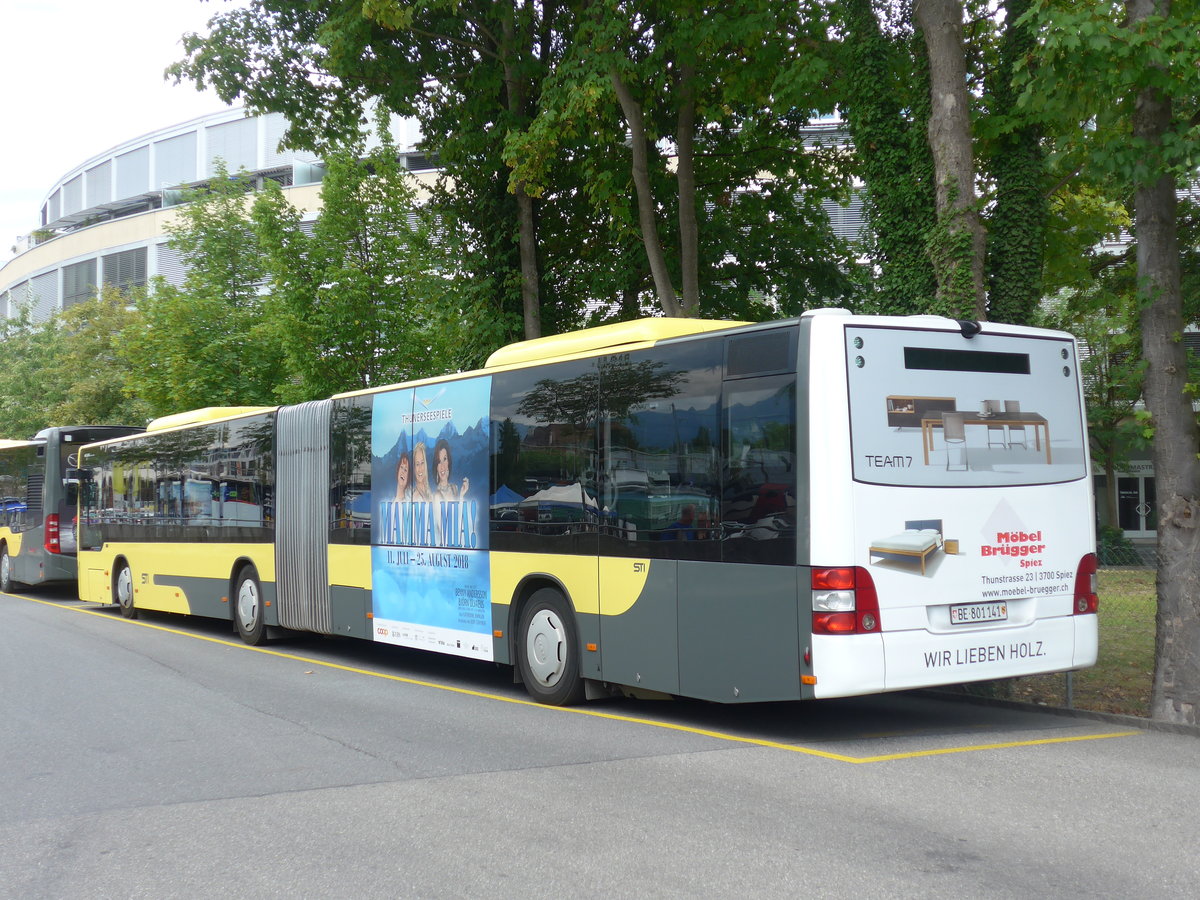 (195'847) - STI Thun - Nr. 141/BE 801'141 - MAN am 17. August 2018 bei der Schifflndte Thun