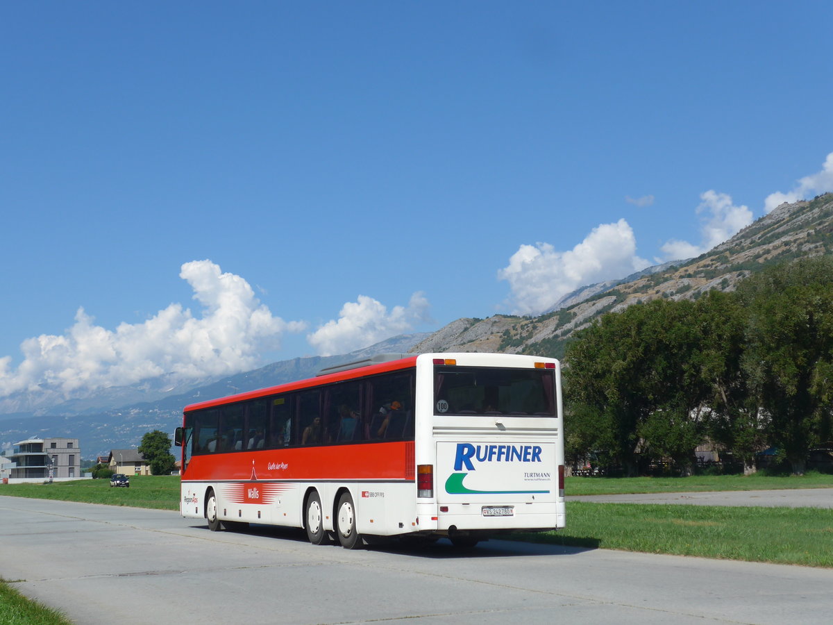 (196'026) - Ruffiner, Turtmann - Nr. 2/VS 242'780 - Setra (ex Deutschland) am 19. August 2018 in Turtmann, Flugplatz