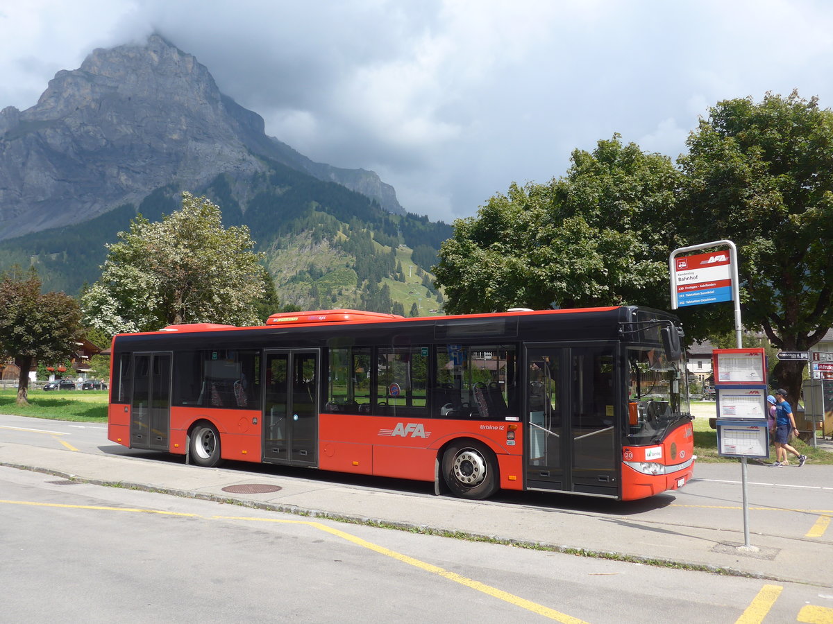 (196'076) - AFA Adelboden - Nr. 30/BE 26'703 - Solaris am 19. August 2018 beim Bahnhof Kandersteg