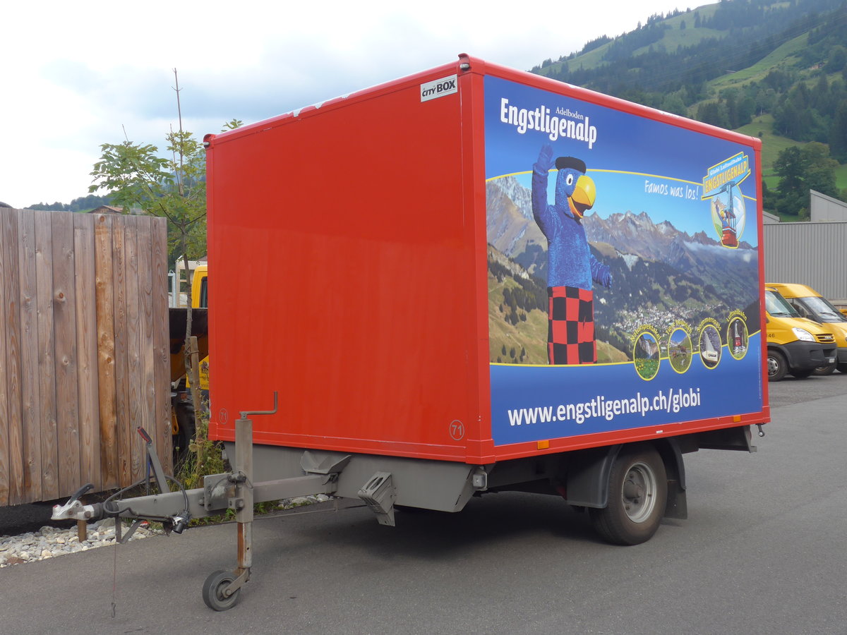 (196'091) - AFA Adelboden - Nr. 71/BE 681'633 - Niederhauser Gepckanhnger am 19. August 2018 in Frutigen, Garage