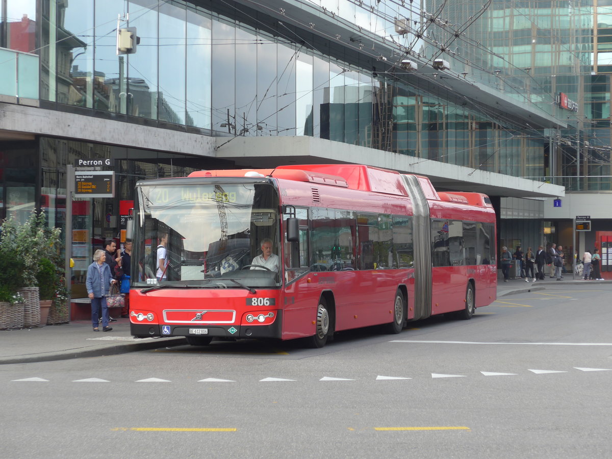 (196'560) - Bernmobil, Bern - Nr. 806/BE 612'806 - Volvo am 3. September 2018 beim Bahnhof Bern