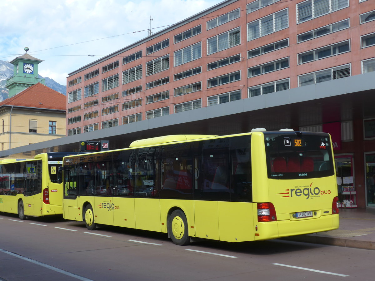 (196'710) - IVB Innsbruck - Nr. 203/I 203 IVB - MAN am 10. September 2018 beim Bahnhof Innsbruck