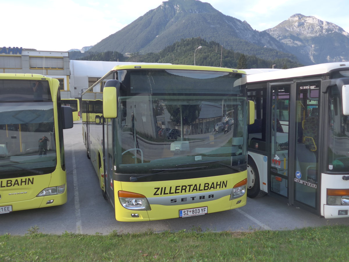 (196'721) - ZVB Jenbach - SZ 803 YF - Setra am 10. September 2018 in Jenbach, Garage