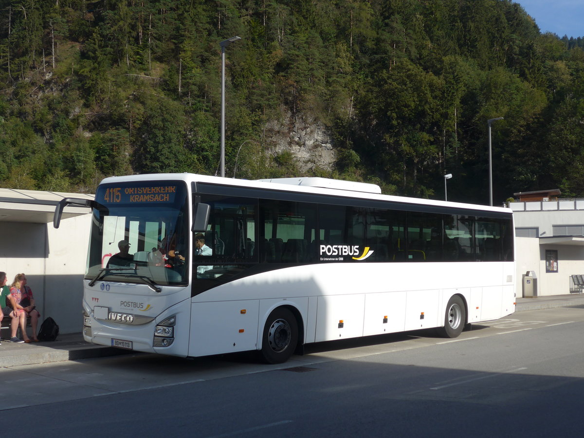 (196'828) - PostBus - BD 15'113 - Iveco am 11. September 2018 beim Bahnhof Brixlegg