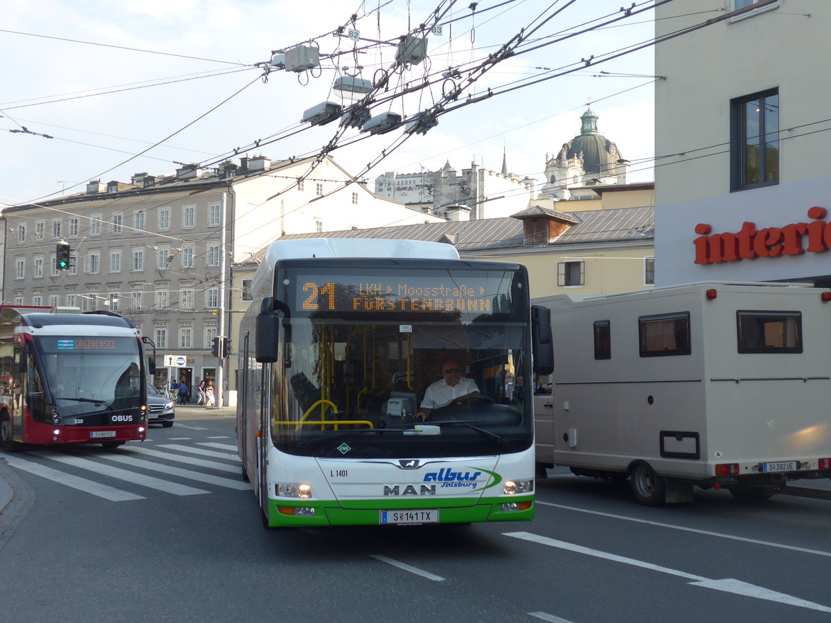 (197'312) - Albus, Salzburg - Nr. L1401/S 141 TX - MAN am 13. September 2018 in Salzburg, Hanuschplatz