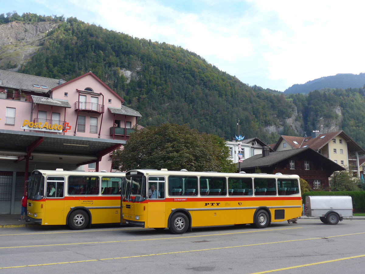 (197'673) - Schmid, Thrishaus - BE 26'206 - Saurer/Tscher (ex P 24'244) am 16. September 2018 in Meiringen, Postautostation