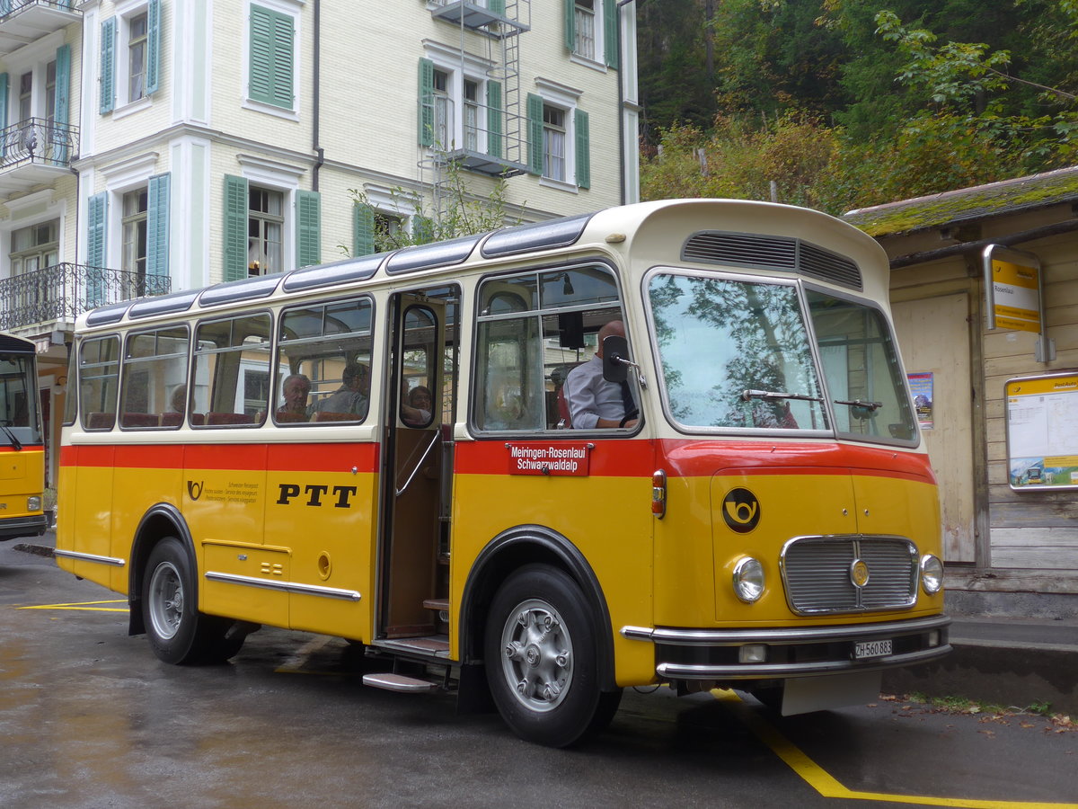 (197'814) - Frutig, Birmensdorf - ZH 560'883 - FBW/FHS (ex P 23'217) am 16. September 2018 in Rosenlaui, Hotel