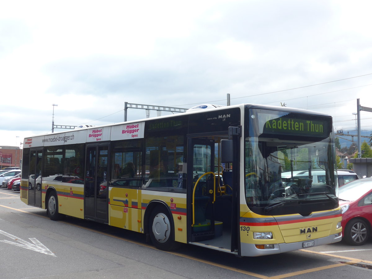 (197'966) - STI Thun - Nr. 130/BE 801'130 - MAN am 24. September 2018 in Thun, CarTerminal