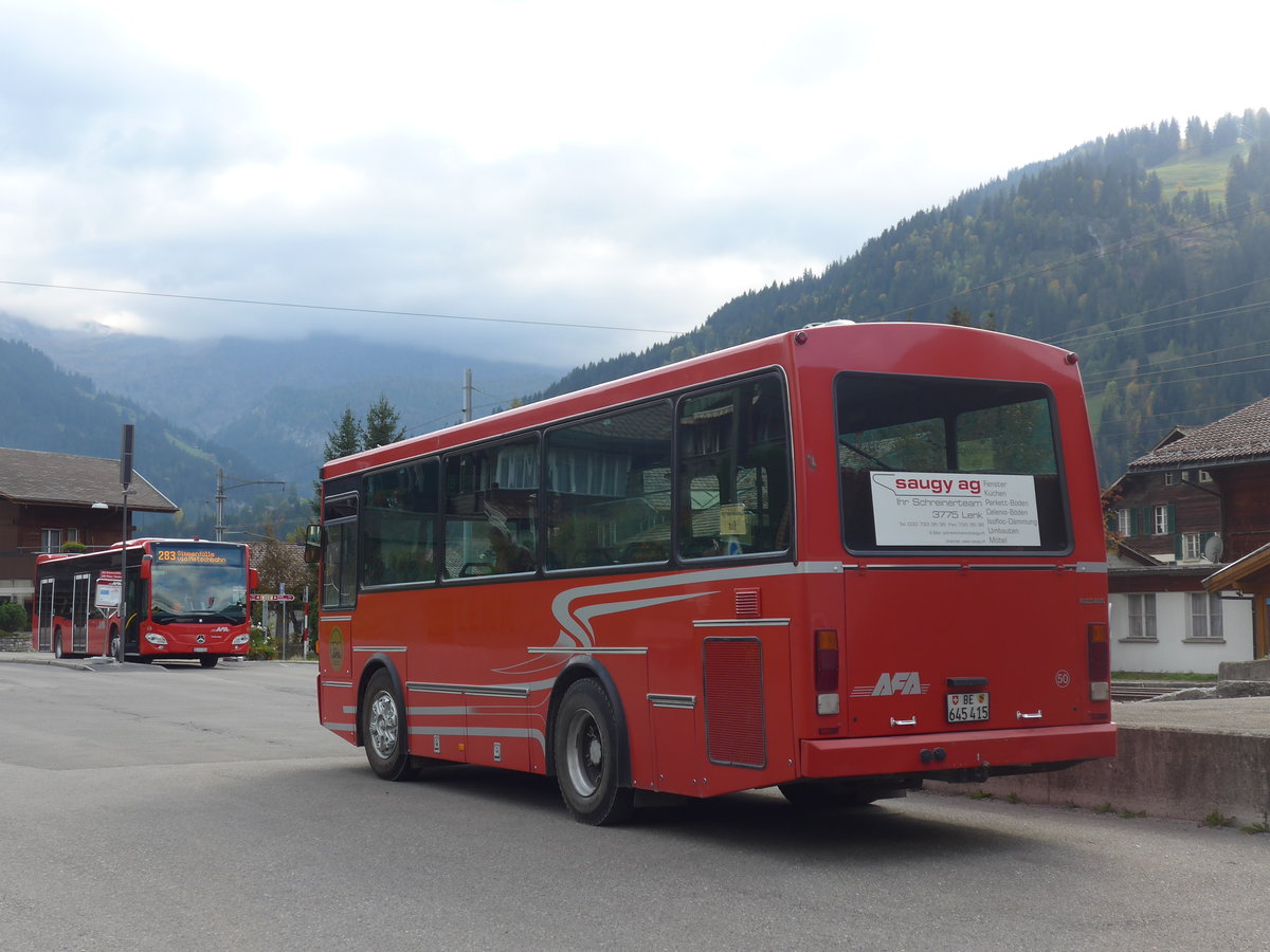 (198'119) - AFA Adelboden - Nr. 50/BE 645'415 - Vetter (ex AVG Grindelwald Nr. 21) am 7. Oktober 2018 beim Bahnhof Lenk