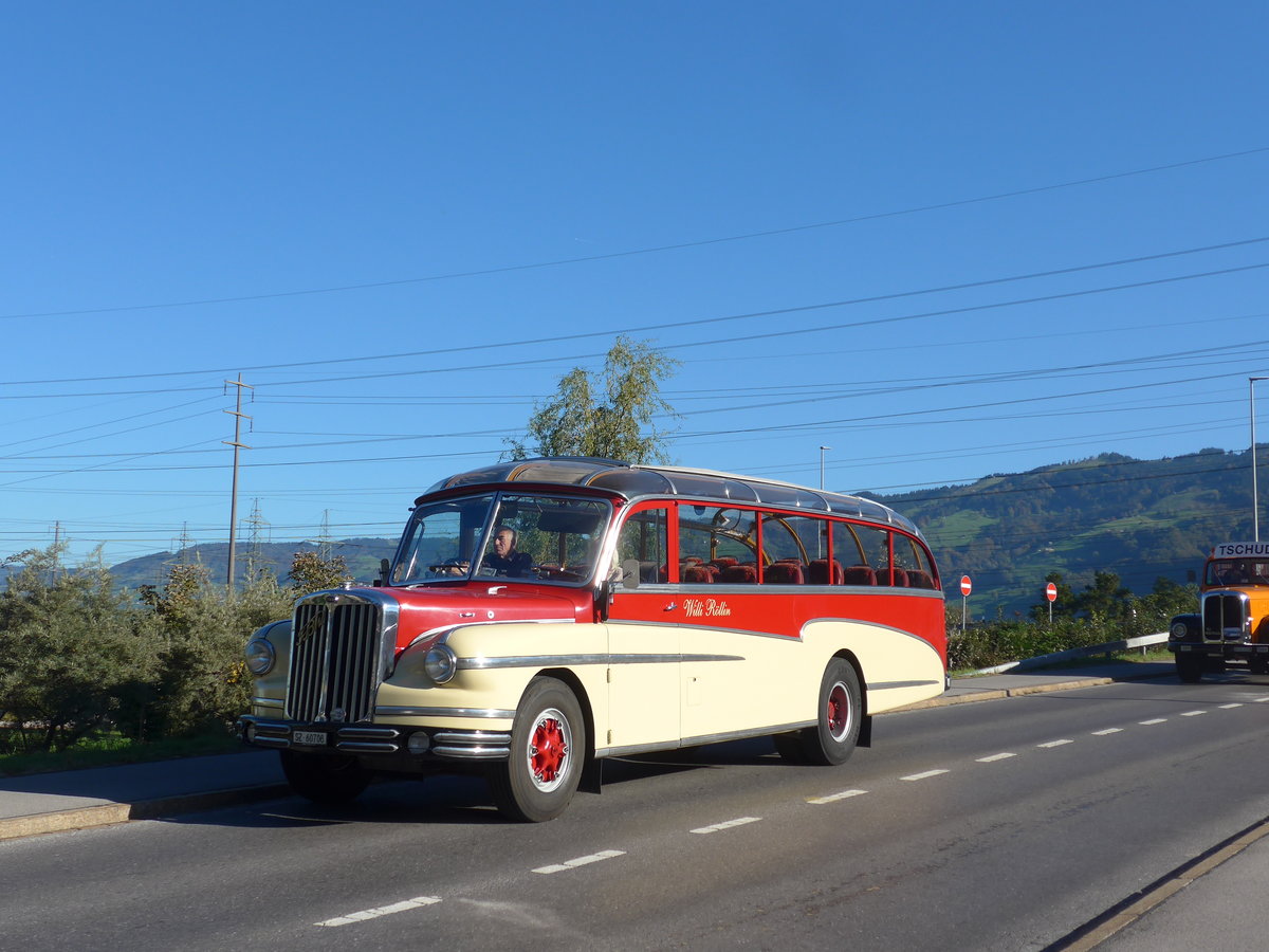 (198'173) - Rllin, Hirzel - SZ 60'708 - FBW/FHS (ex Flckiger, Rickenbach; ex Rieben, Aesch; ex Pfister, Thrnen) am 13. Oktober 2018 in Bilten, Schniserstrasse