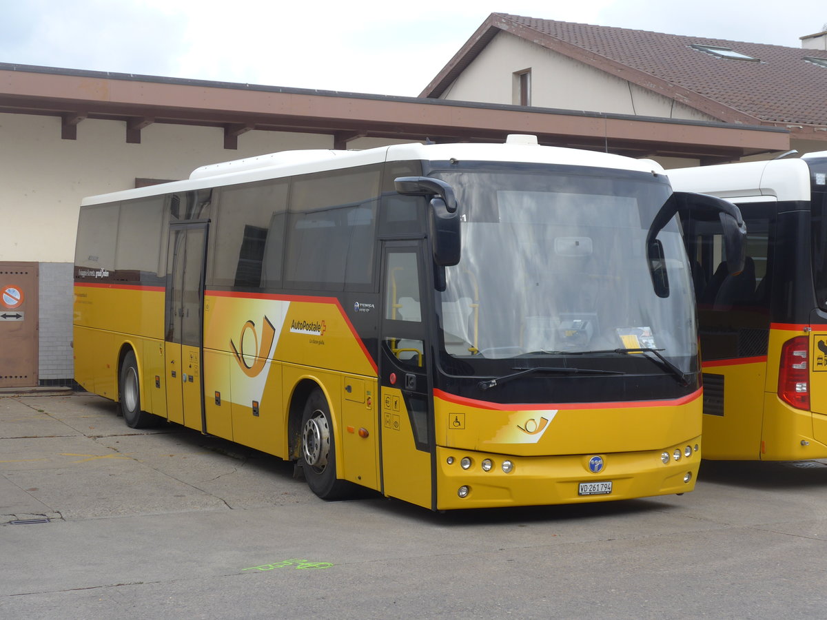 (199'054) - CarPostal Ouest - VD 261'794 - Temsa (ex TpM, Mesocco Nr. 19; ex AutoPostale Ticino) am 28. Oktober 2018 in Yverdon, Garage