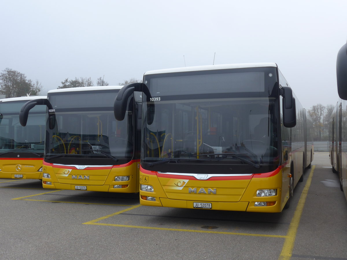 (199'201) - CarPostal Ouest - JU 52'078 - MAN (ex Nr. 78) am 4. November 2018 in Develier, Parkplatz