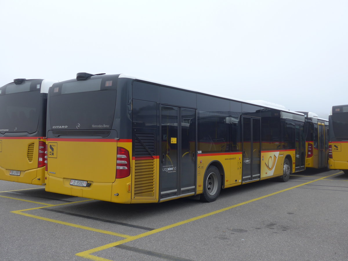 (199'227) - CarPostal Ouest - JU 65'082 - Mercedes (ex Nr. 15) am 4. November 2018 in Develier, Parkplatz