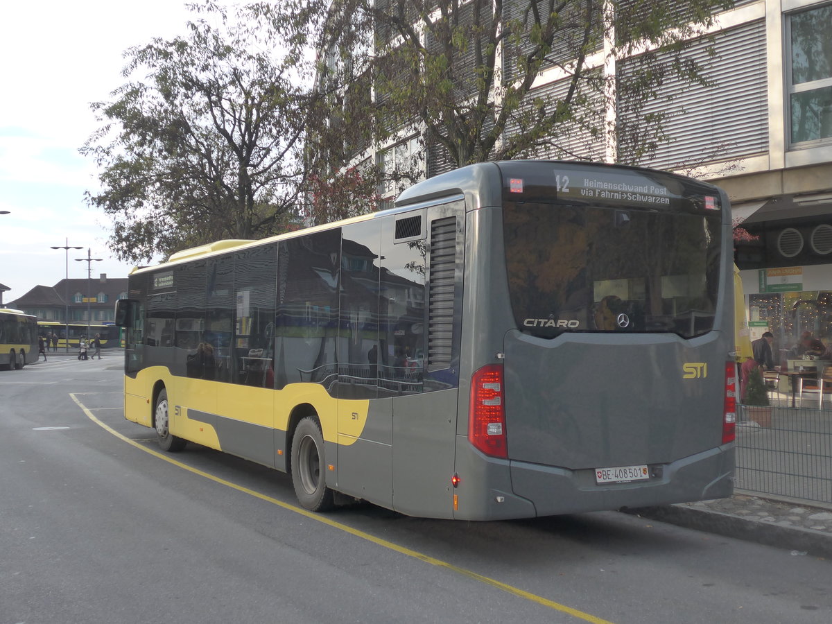 (199'266) - STI Thun - Nr. 501/BE 408'501 - Mercedes am 4. November 2018 bei der Schifflndte Thun