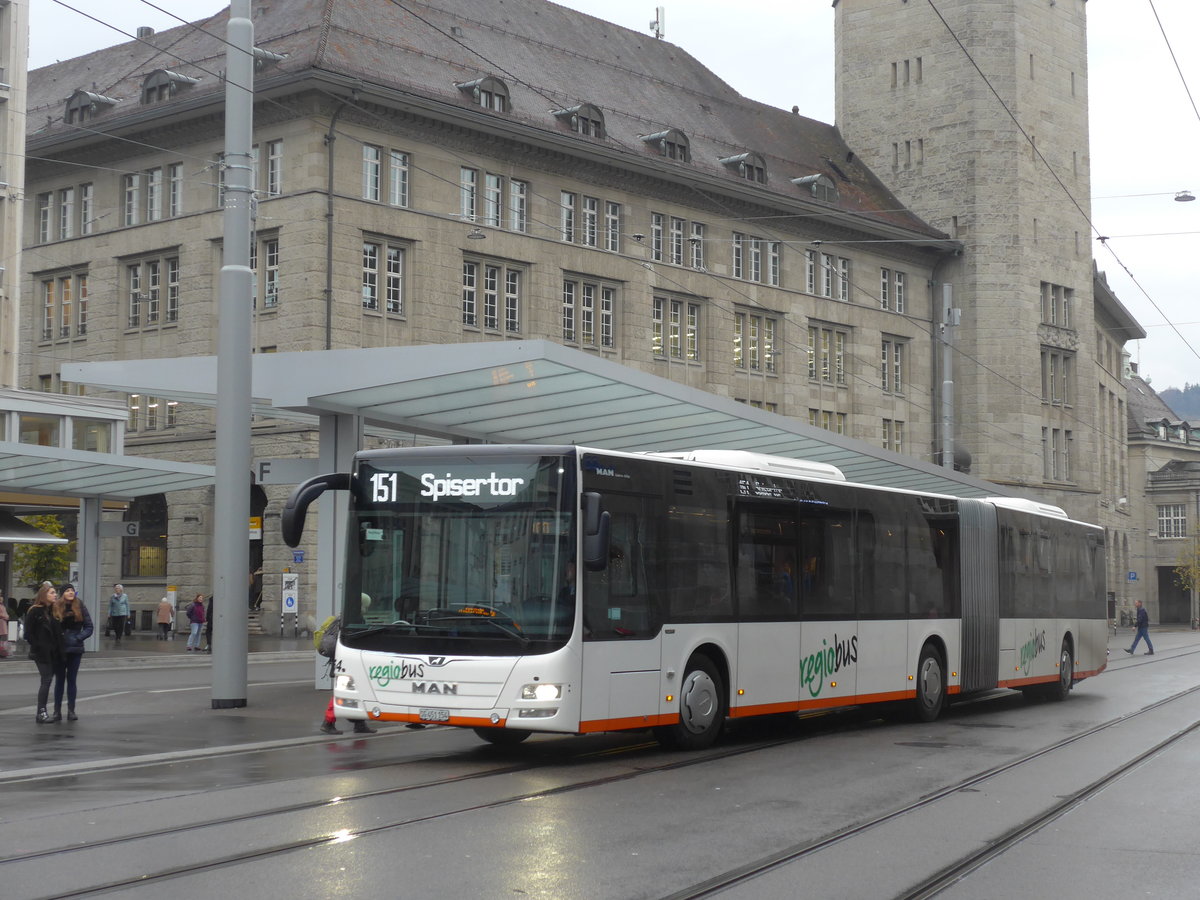 (199'488) - Regiobus, Gossau - Nr. 54/SG 451'154 - MAN am 24. November 2018 beim Bahnhof St. Gallen