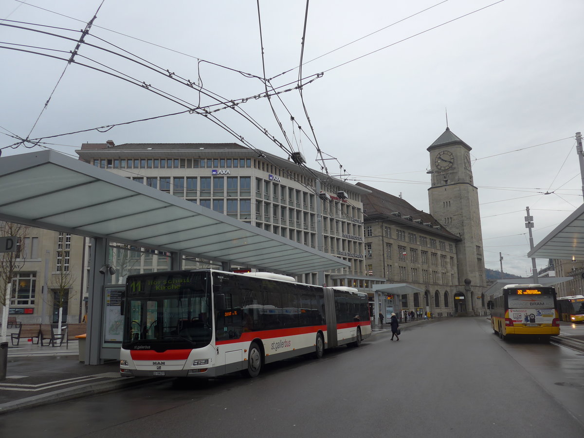 (199'516) - St. Gallerbus, St. Gallen - Nr. 277/SG 198'277 - MAN am 24. November 2018 beim Bahnhof St. Gallen