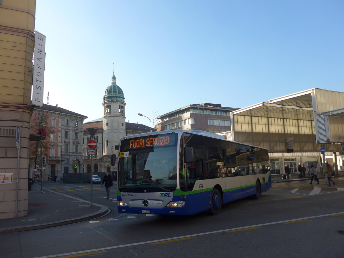 (199'679) - TPL Lugano - Nr. 304/TI 223'917 - Mercedes am 7. Dezember 2018 in Lugano, Centro