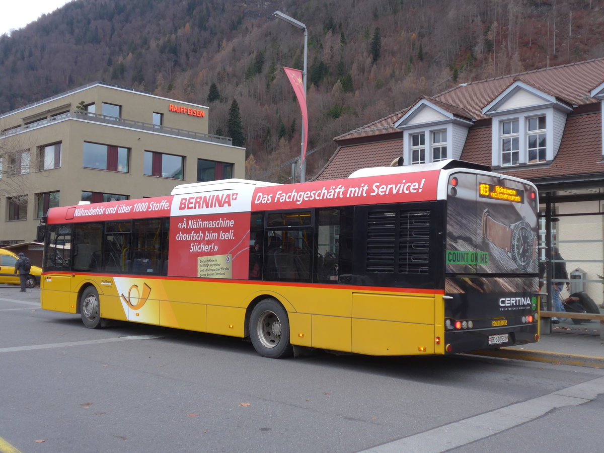 (199'869) - PostAuto Bern - BE 610'535 - Solaris am 8. Dezember 2018 beim Bahnhof Interlaken Ost