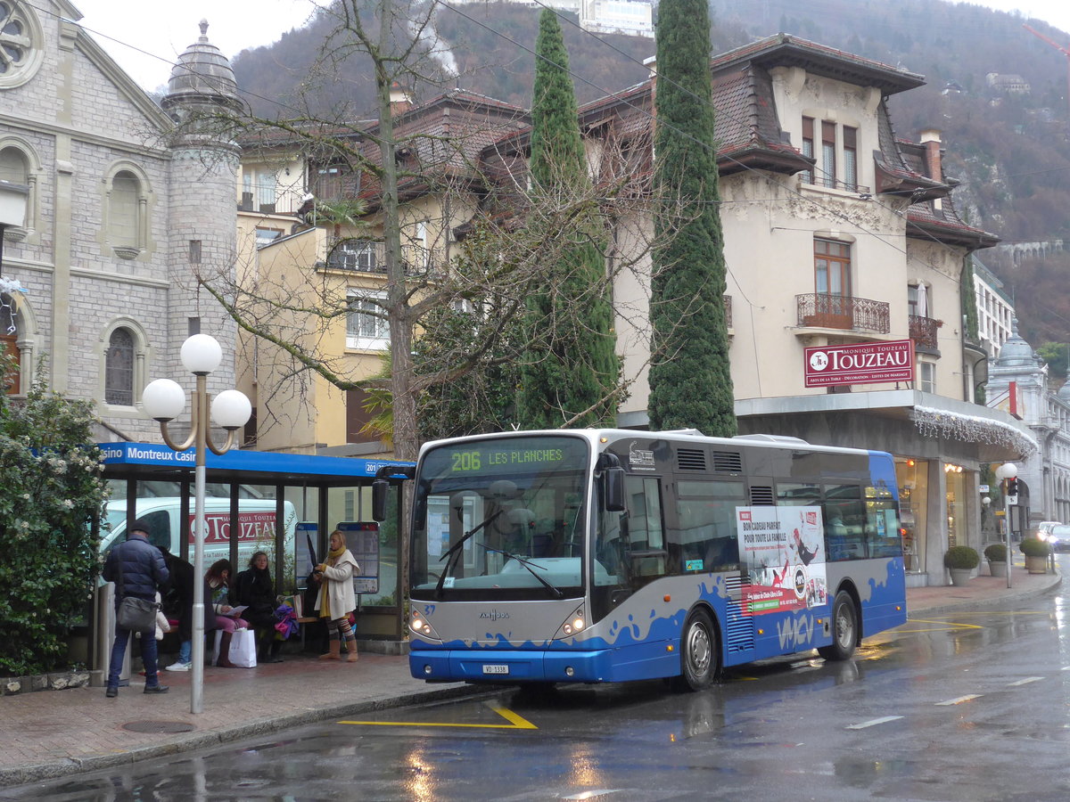 (200'021) - VMCV Clarens - Nr. 37/VD 1338 - Van Hool am 17. Dezember 2018 in Montreux, Casino