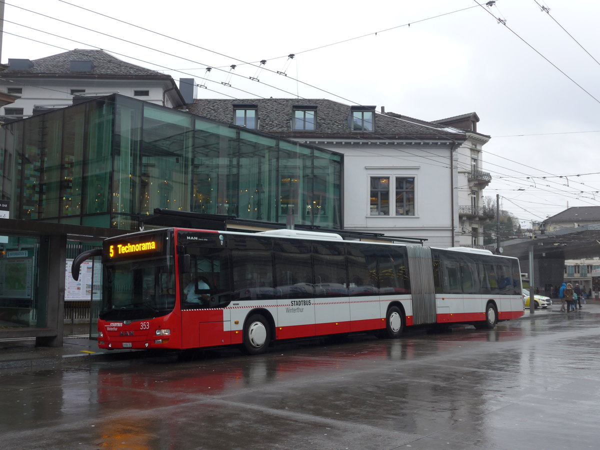 (200'094) - SW Winterthur - Nr. 353/ZH 886'353 - MAN am 23. Dezember 2018 beim Hauptbahnhof Winterthur