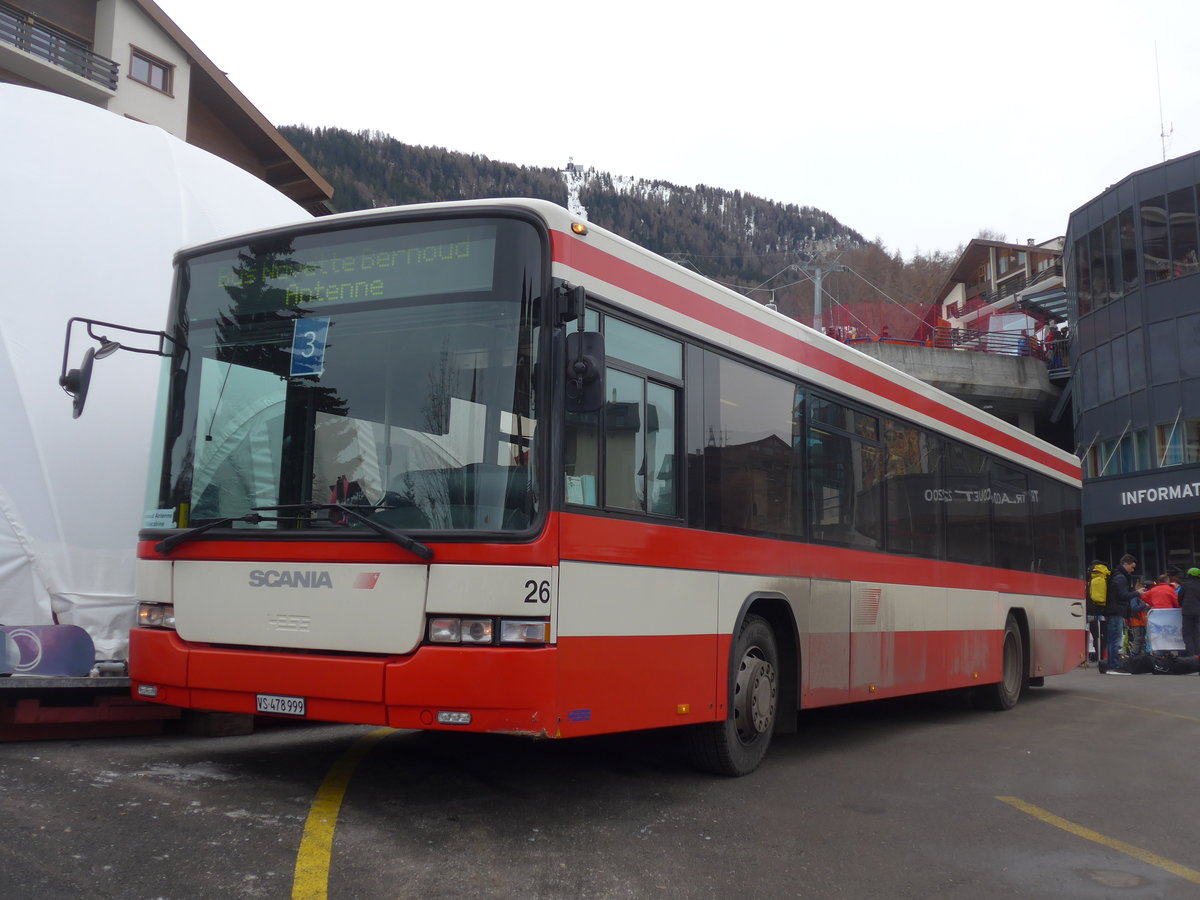 (200'344) - Lathion, Sion - Nr. 26/VS 478'999 - Scania/Hess (ex AAGS Schwyz Nr. 12) am 30. Dezember 2018 in Haute-Nendaz, Tlcabine