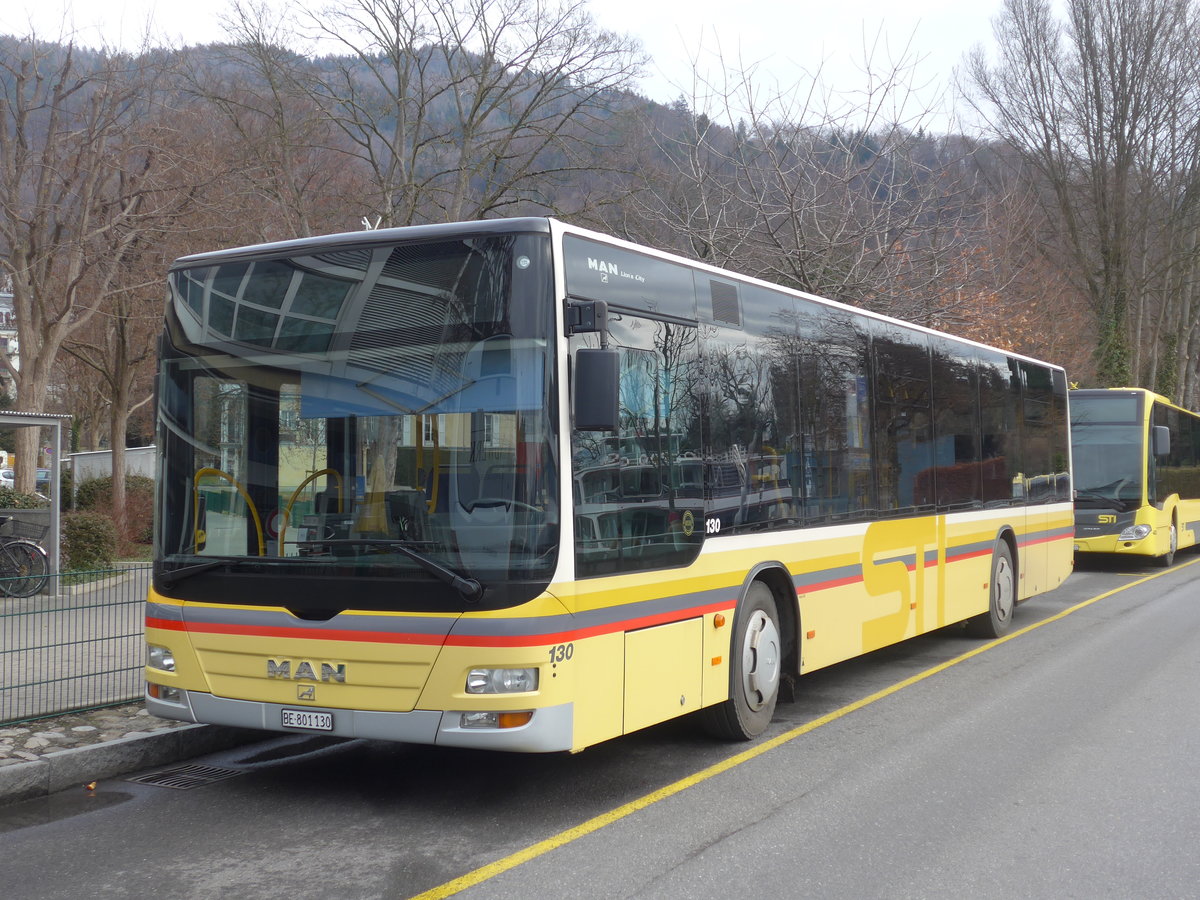 (200'461) - STI Thun - Nr. 130/BE 801'130 - MAN am 31. Oktober 2018 bei der Schifflndte Thun