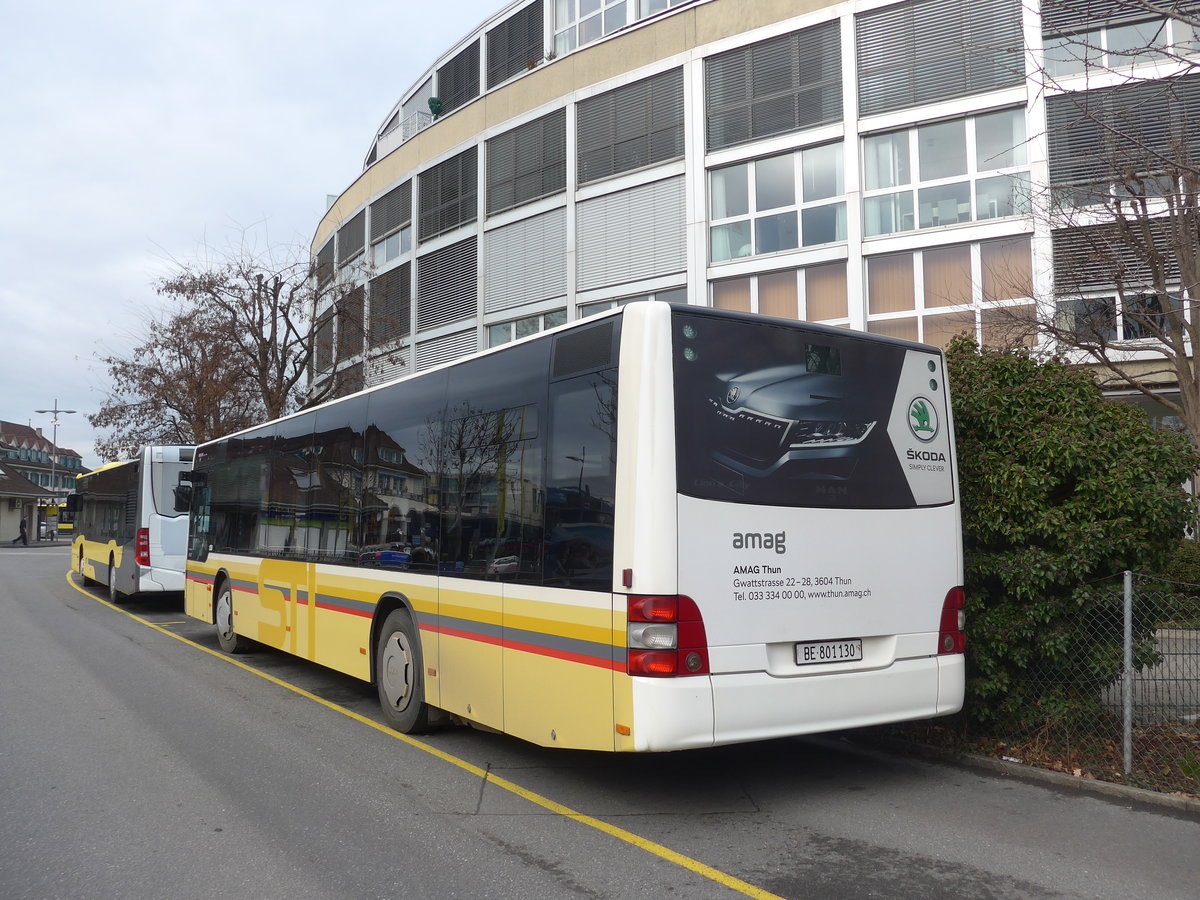 (200'462) - STI Thun - Nr. 130/BE 801'130 - MAN am 31. Dezember 2018 bei der Schifflndte Thun