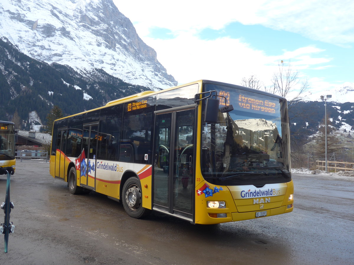 (200'494) - AVG Grindelwald - Nr. 23/BE 70'397 - MAN am 1. Januar 2019 beim Bahnhof Grindelwald