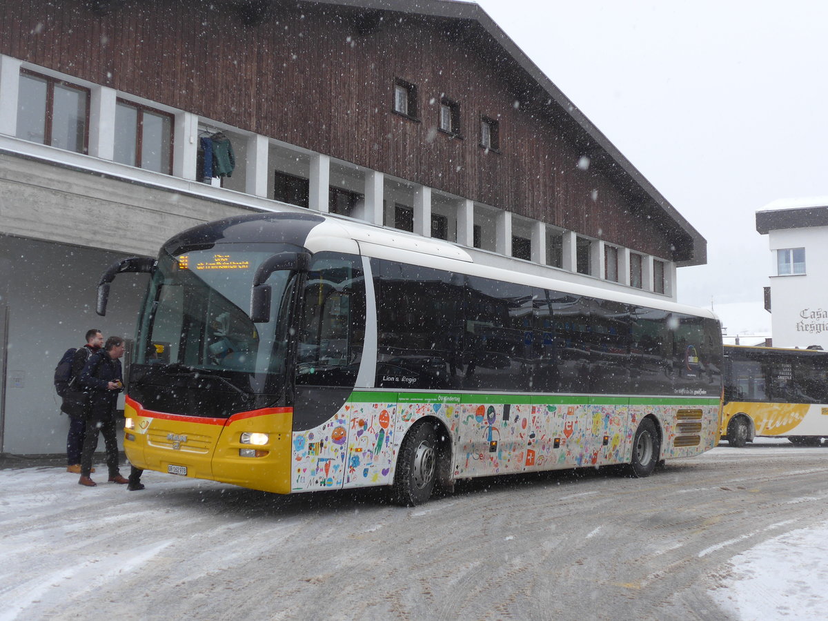 (200'594) - PostAuto Graubnden - GR 162'978 - MAN am 2. Januar 2019 in Flims, Post