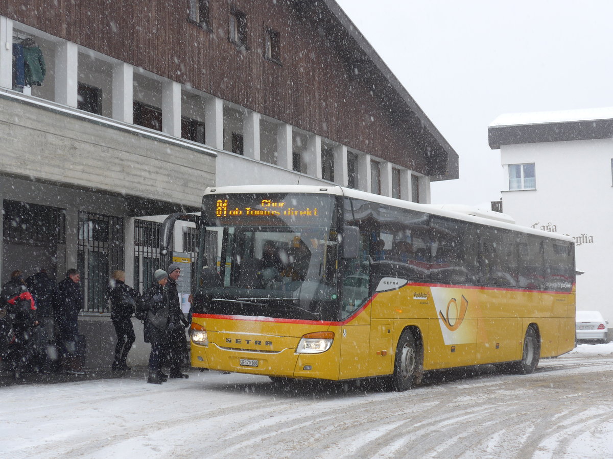 (200'608) - PostAuto Graubnden - GR 170'160 - Setra am 2. Januar 2019 in Flims, Post