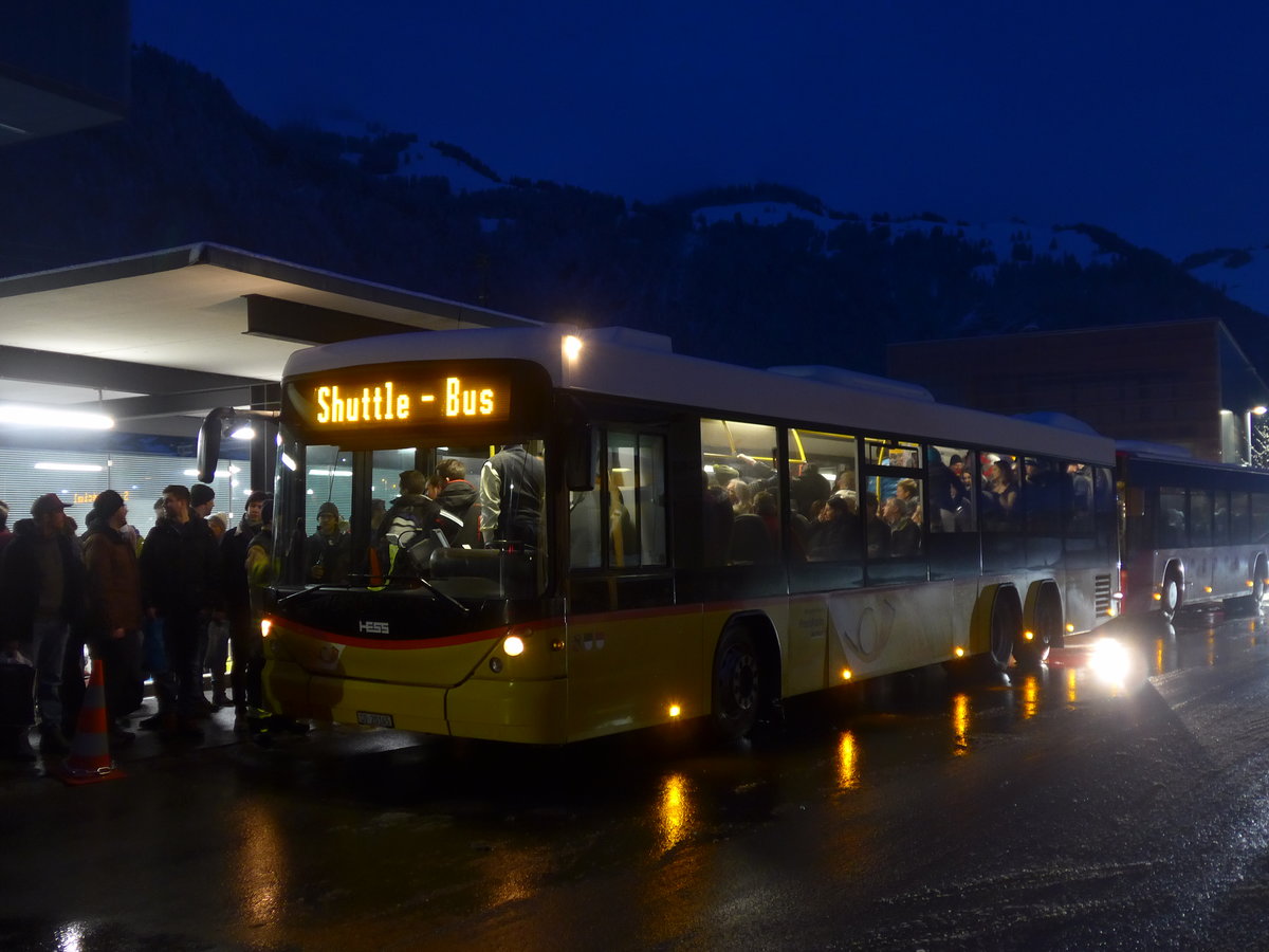 (200'655) - Steiner, Messen - SO 20'145 - Scania/Hess am 12. Januar 2019 beim Bahnhof Frutigen